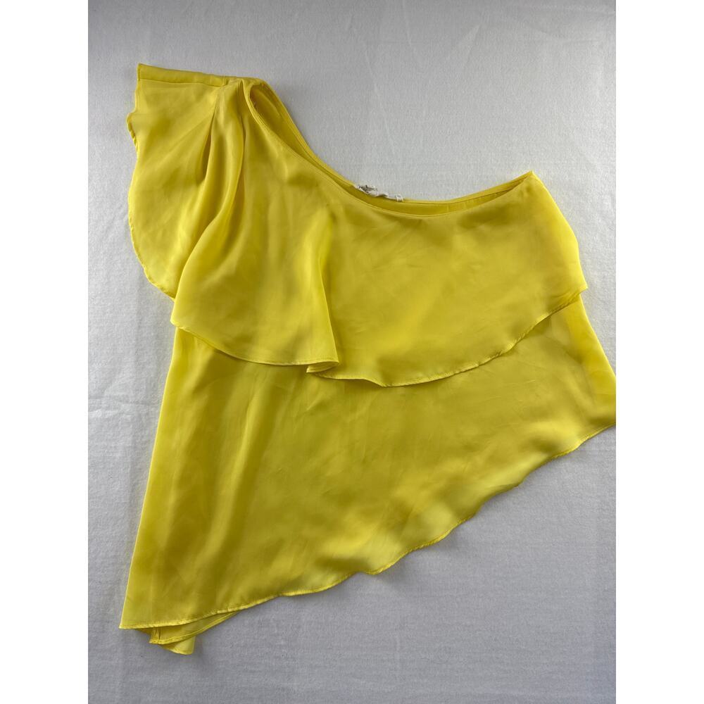 Women’s BCBGeneration Yellow Ruffle Sleeve Top Sz 4